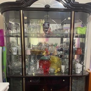 Dining room curio with lights